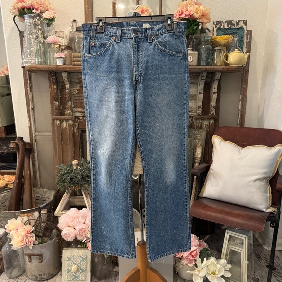 VINTAGE LEVI's 517 ORANGE TAB JEANS | DISTRESSED | 32x29 | 7 BELT LOOPS | 80's - Picture 2 of 14